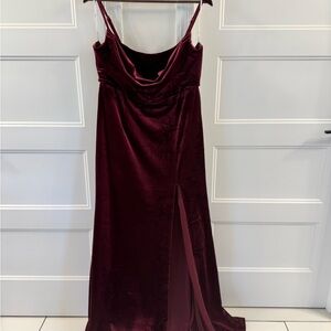 Lulu's Red Sleeveless Cowl Neck Maxi Gown